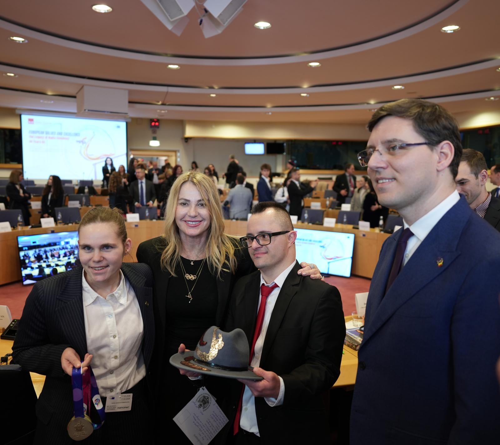 Special Olympics Athletes Celebrate the 50th Anniversary of Nadia Comaneci Being Named “Perfect Ten” at European Parliament Event