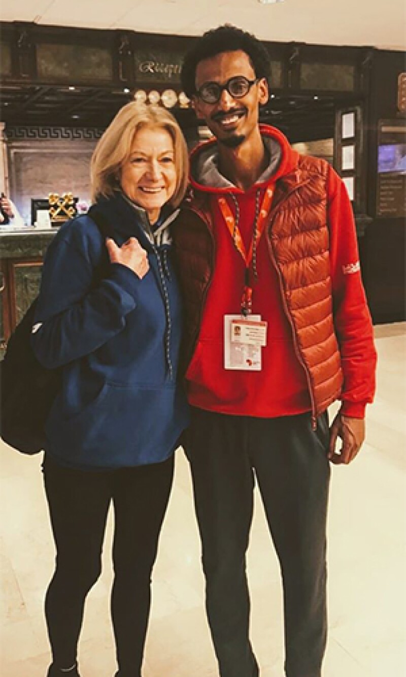 Youssef and Mary Davis standing side by side for a photo.