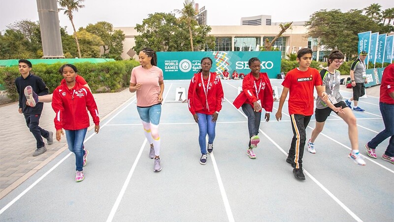 A group of Special Olympic athletes had a day to remember as they trained alongside multiple Olympic gold medalist Allyson Felix in a Unified Sprint Clinic at Dubai Police Academy Stadium, today (17 March).