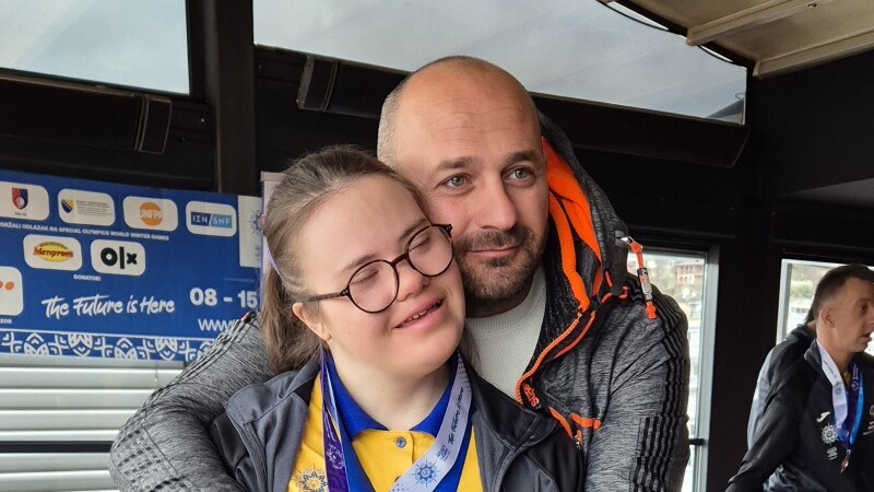 Young woman with a coach. 