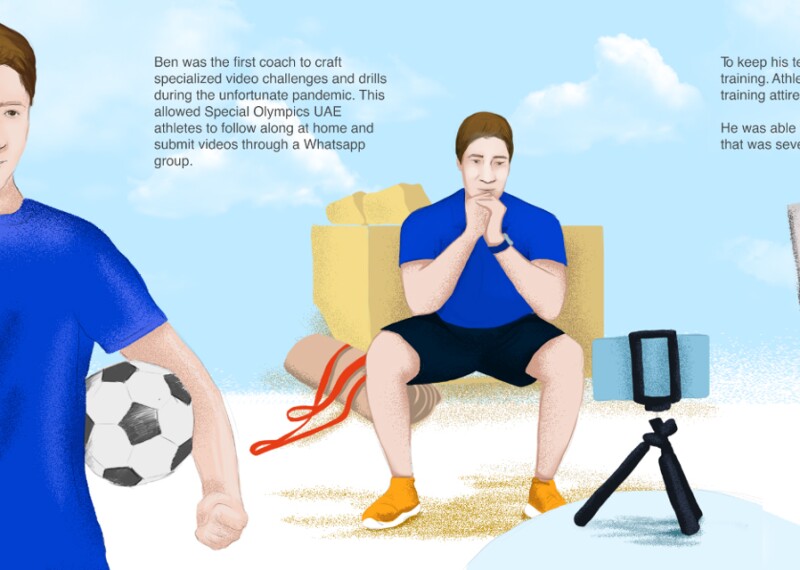 Illustrations of Ben McBride. 