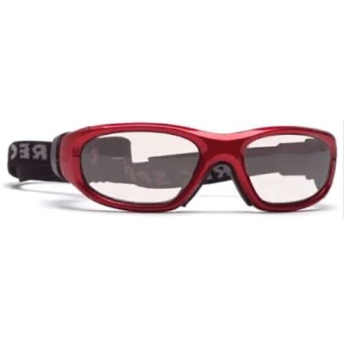 Wrap around red sports glasses