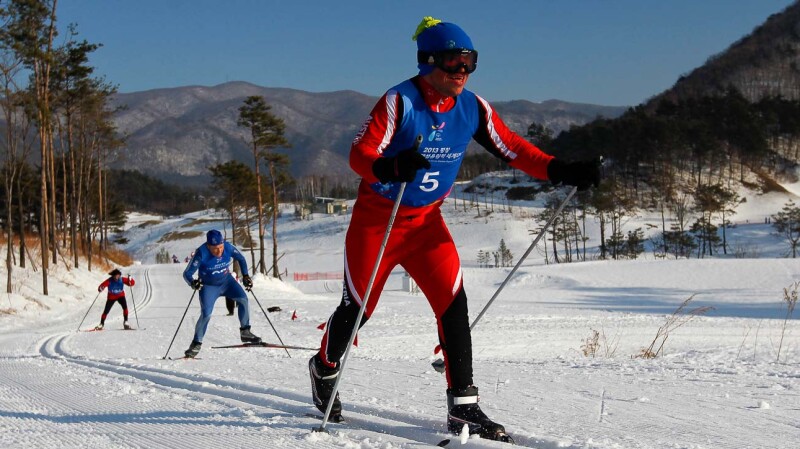 Cross Country Skiing (erfarna skidåkare, klassisk stil, använder stavarna, både nybörjare) Cross Country Skiing