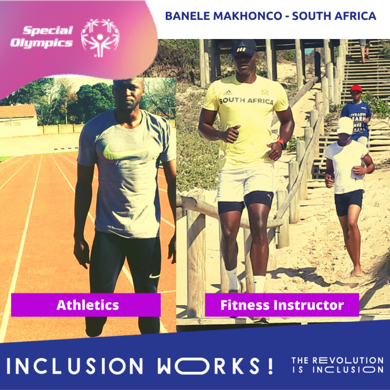 Banele on the track on the left and on the beach on the left.