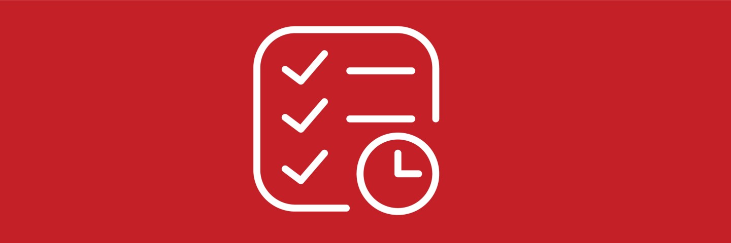 Illustration of a task sheet and a timer; text under reads Managing Time.