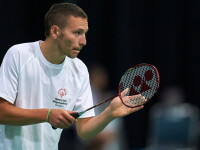 Special Olympics Hungary athlete Gergo Karoly plays badminton at the Special Olympics World Games Los Angeles 2015.