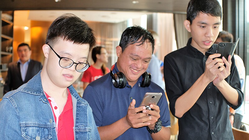 Three athletes gather for the SPROUT app launch.