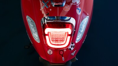 red vespa cycle back tail light with sports designs