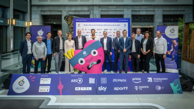 A group shot of broadcasters who gathered in Berlin to announce their Media Alliance for Special Olympics World Games 2023 Berlin 