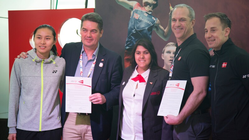 Manu at the Badminton World Federation partnership launch