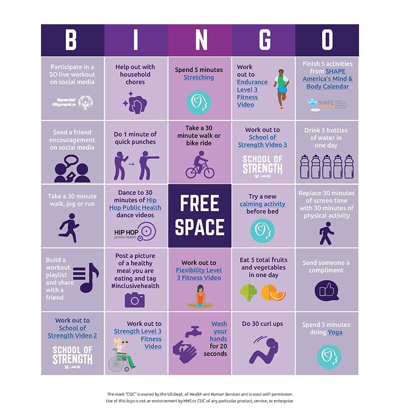 Bingo card for week three.