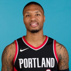 Damian Lillard in his Portland jersey.