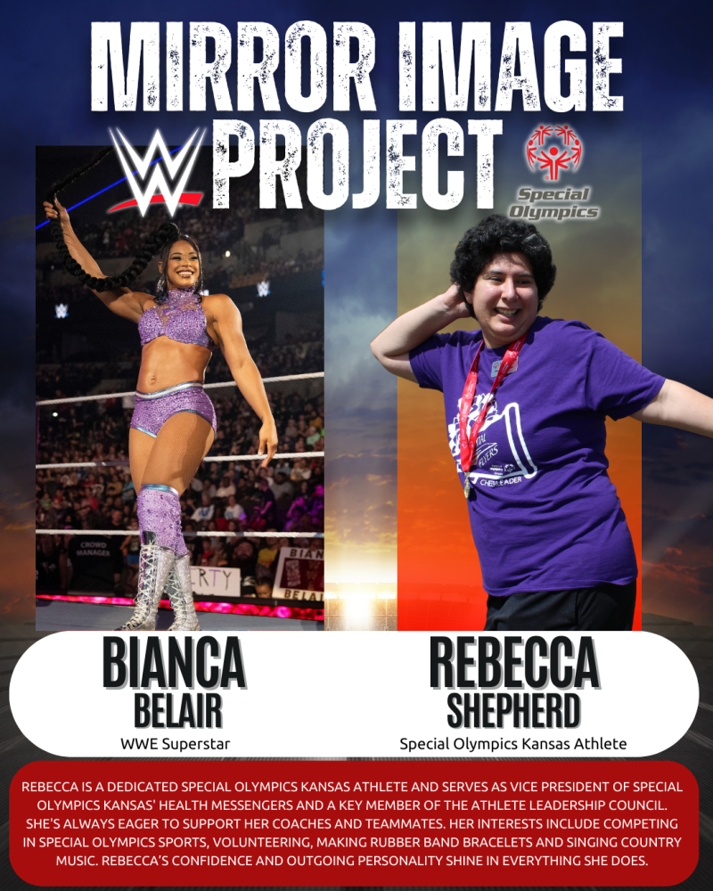 WWE Superstar Bianca Belair and Special Olympics Kansas Athlete Rebecca Shepherd