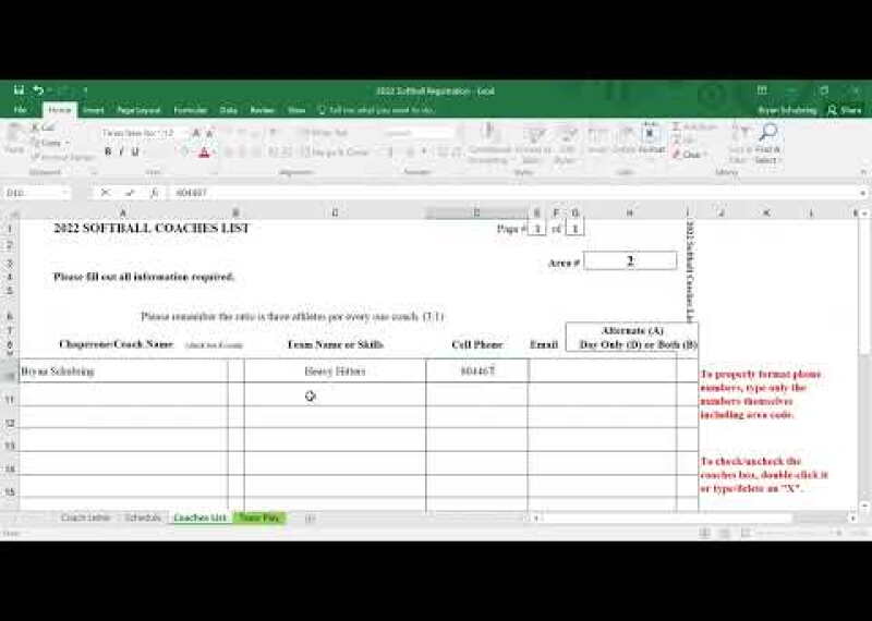 Softball Registration Tutorial