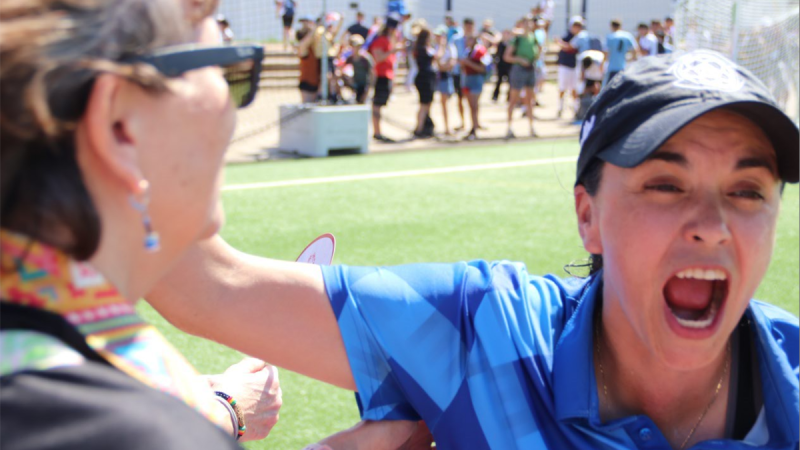 Coach yelling from excitement