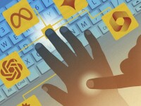 illustration of a hand pressing buttons on a keyboard