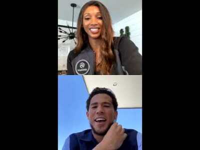 Devin Booker interviewed by ESPN’s Maria Taylor on NBA’s Instagram Live about Global Ambassador role