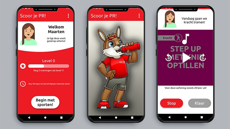 Screen shots of the Scoor je PR! app.