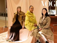 Heidi Kuder, Natascha Wermelskirchen and Tamara Röske sitting next to one another as they pose for photos.
