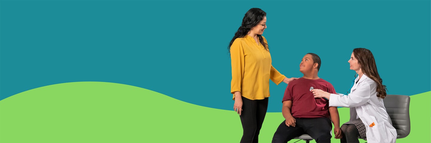 Male athlete with a female companion; athlete receiving an exam from female doctor.