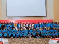 Participants of the National Youth Leadership Summit in Rwanda gather together for a picture. 