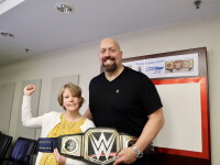 WWE Superstar and Special Olympics Ambassador The Big Show poses for a picture with Special Olympics Athlete Garrie Barnes