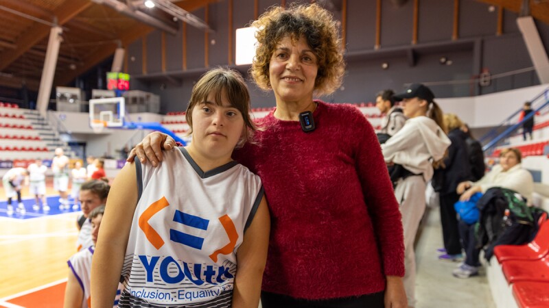 Special Olympics Albania Dea Caushi with her mother