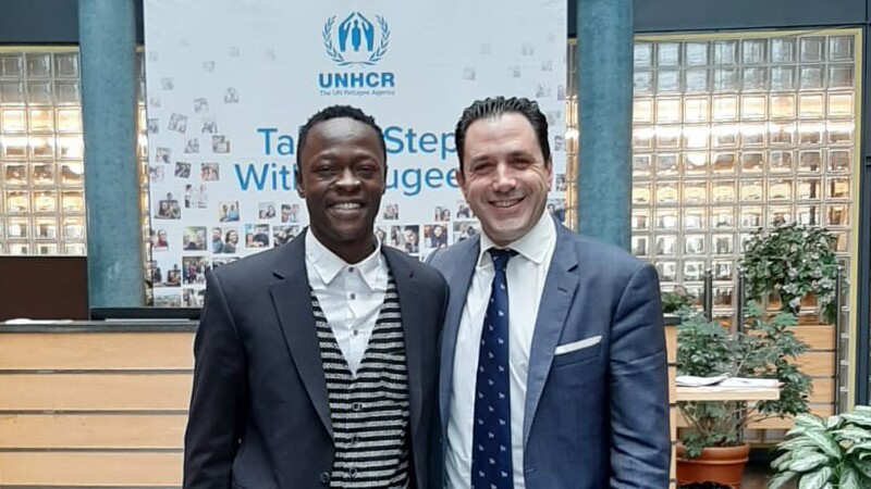 David Evangelista and Gerald Mballe standing side by side.