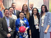 Group of Special Olympics athletes and representatives. 