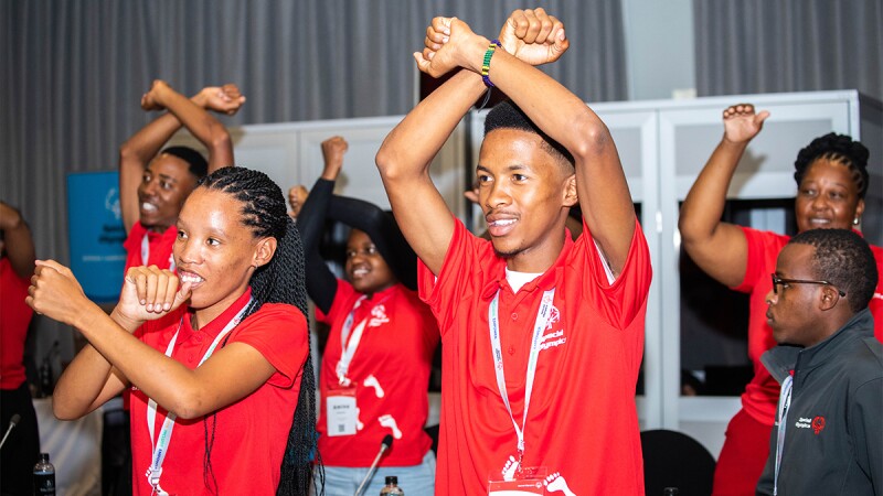 People standing and showing support and solidarity. 