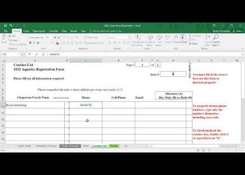 Swimming Registration Tutorial