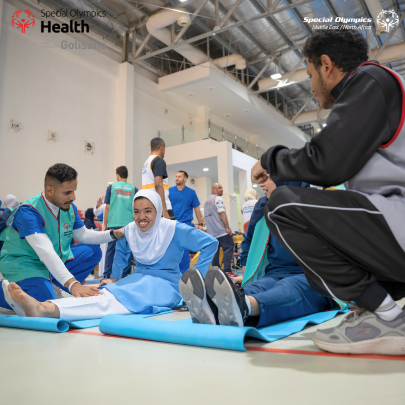 Athletes receiving flexibility testing