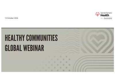 October 2026 Healthy Communities Webinar. 