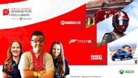 Gaming for inclusion branding with three athletes and three games depicted. 
