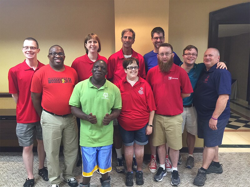 Terrence Davis with other athlete leaders in a group photo.