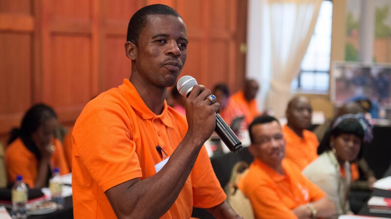 Athletes like Deon Namiseb of Namibia who show a willingness to lead are given the chance to learn more and grow as leaders through the Special Olympics Athlete Leadership program.