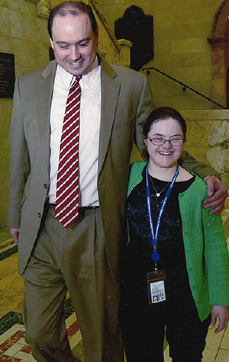 Melissa Reilly poses with Massachusetts State Senator Jamie Eldridge.