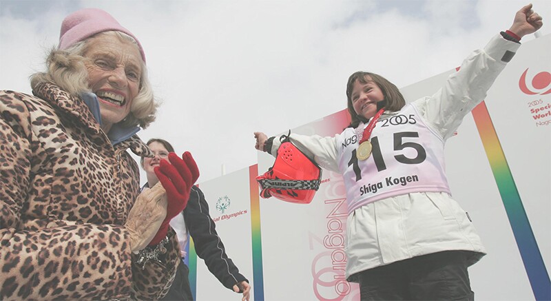 Eunice Kennedy Shriver at the World Winters games in Nagano, Japan.