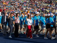 Parade of people. 