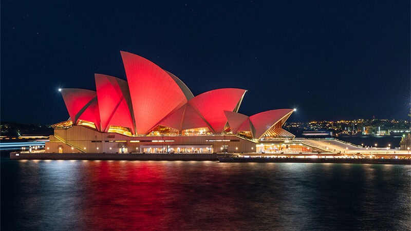 Australian Landmarks Light Up Red for the Special Olympics 50th Anniversary